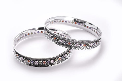 Designer Full Micro  Bangle - 925 Sterling Silver by AMAN