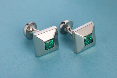 VISHWA Sterling Silver Cufflinks Swarovski Stones for Men’s Gift Corporate Gift