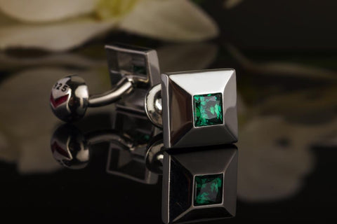 VISHWA Sterling Silver Cufflinks Swarovski Stones for Men’s Gift Corporate Gift