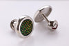 VISHWA Sterling Silver Green Enamel with Golden Accents for Mens